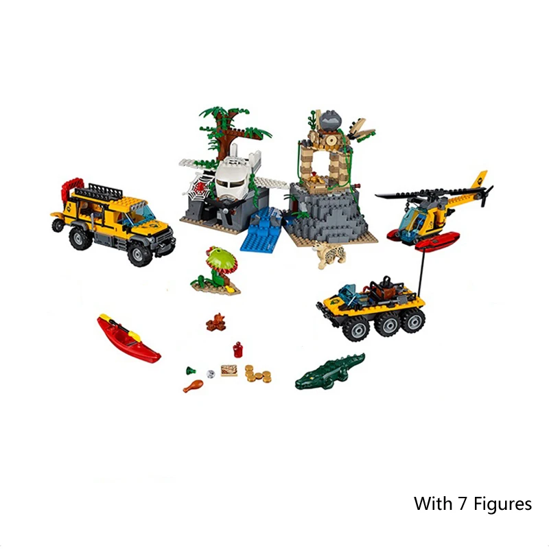 Lepin-02061-City-Series-Exploration-of-Jungle-Building-Blocks-Set-60161-Educational-Toys-For-Children-Christmas (2)