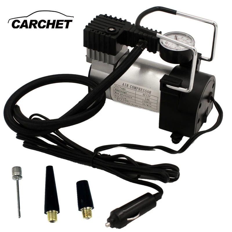 

CARCHET Universal 12V Metal car air pump portable high pressure tire pump copper heart inflatable fast air pump Car Inflator