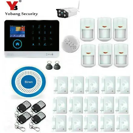

Yobang Security WIFI Russian Spanish Franch Dutch Italian Wireless Smoke Detector Home Safety Alarm System Wireless Indoor Siren
