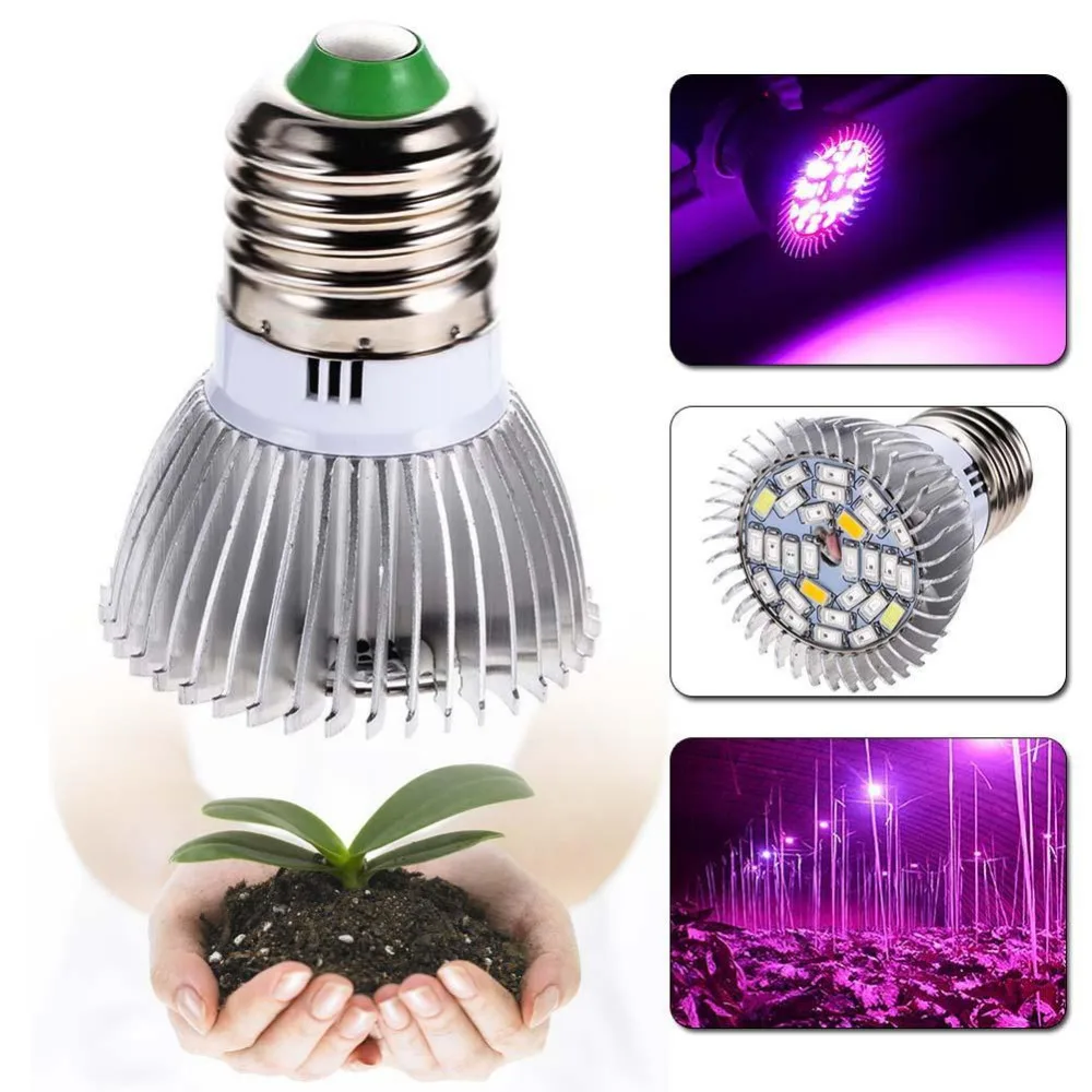 Cresce a Luz ir para Hidroponia Espectro Completo Crescer Lâmpada E27 Led Gu10 Crescimento 28w uv Flores Plantas Vegetais Lâmpadas 5 Pçs