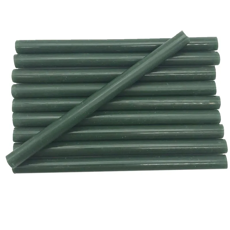 7MM Dark Green  Color Glue Sticks  For  Electric Glue Gun Car Audio Craft Repair Sticks Adhesive Sealing Wax Stick 10Pcs/lot natural loofah slices 10pcs quality sliced diy product craft for making loofah soap organic luffa cuts for diy soaps homemade