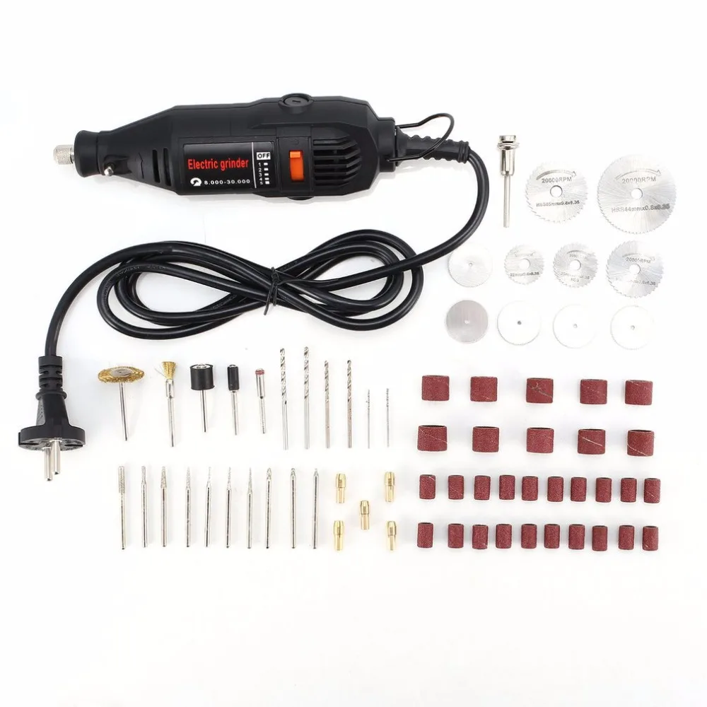 

Electric Drill Mini Grinder Variable Speed Drilling Engraving DIY Power Rotary Tool Kit Engraver Pen with HSS Cutting Discs