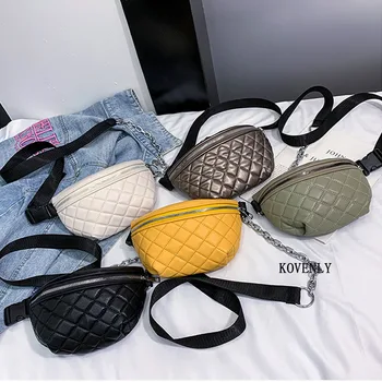 

Chest Bag Women Leather Shoulder Bags Diamond Mini Crossbody Pack Zipper Female Messenger Girl Belt Packs Small Waist Pack 0626