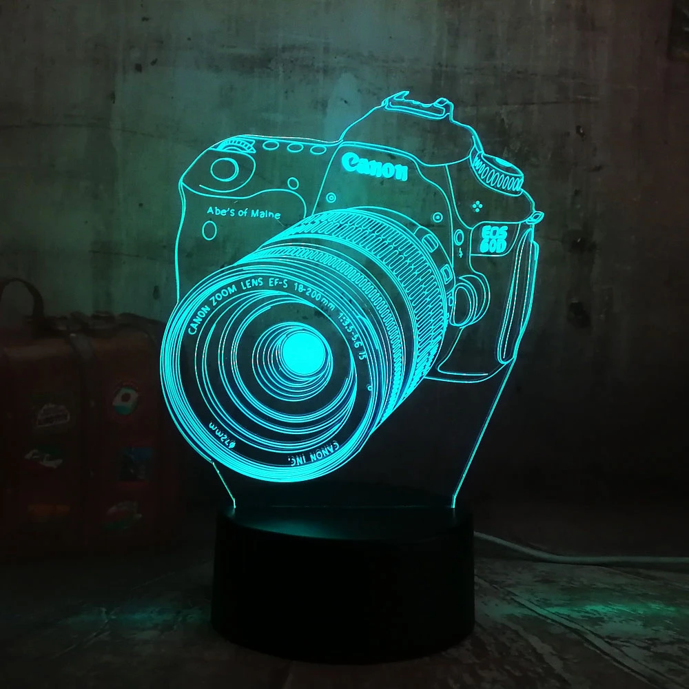 Lustre Cool 3d Camera Usb Led Lamp Decoration Home Kids Sleep 7 Color Change Night Light Illusion Bedroom Table Desk Lamp Lamp Color Changing Night Light Night Lightled Lamp Decorative Aliexpress