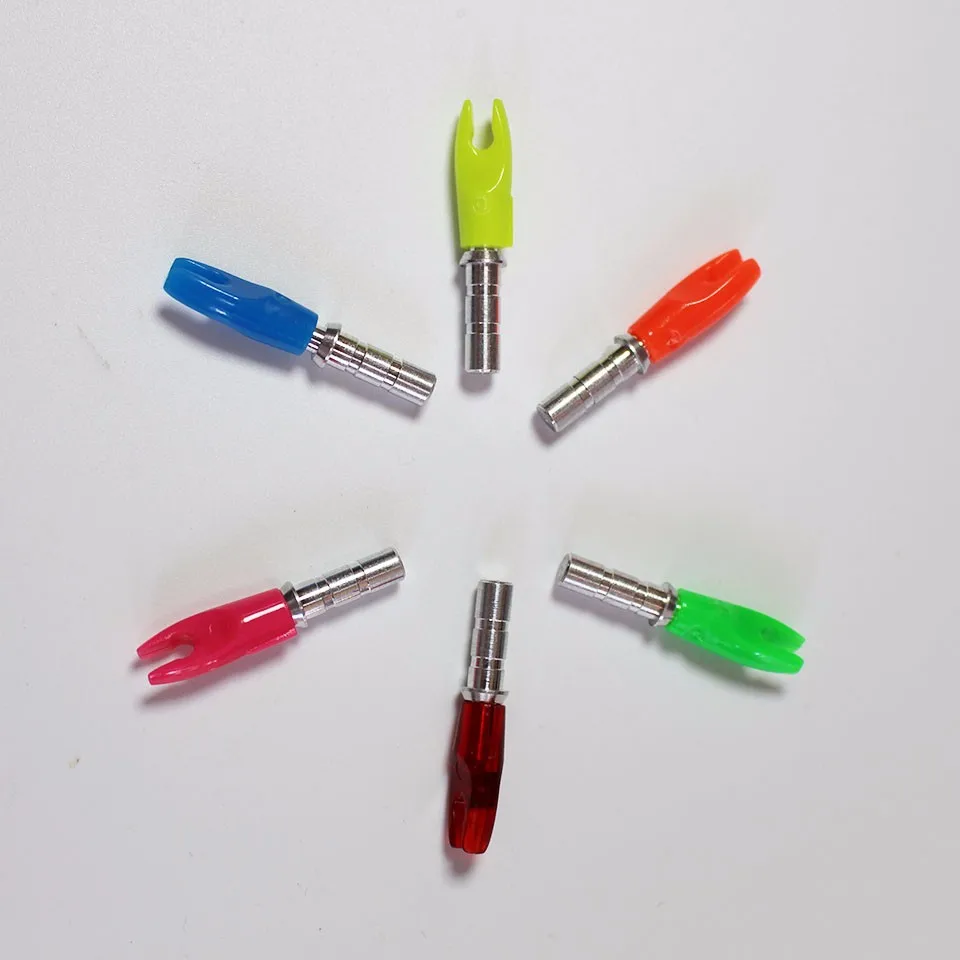 

12pcs ID4.2mm Plastic Arrow PinNock+Aluminum Arrow Nock Pin For Recurve Compound Bow Carbon Arrow hunting shooting Accessory