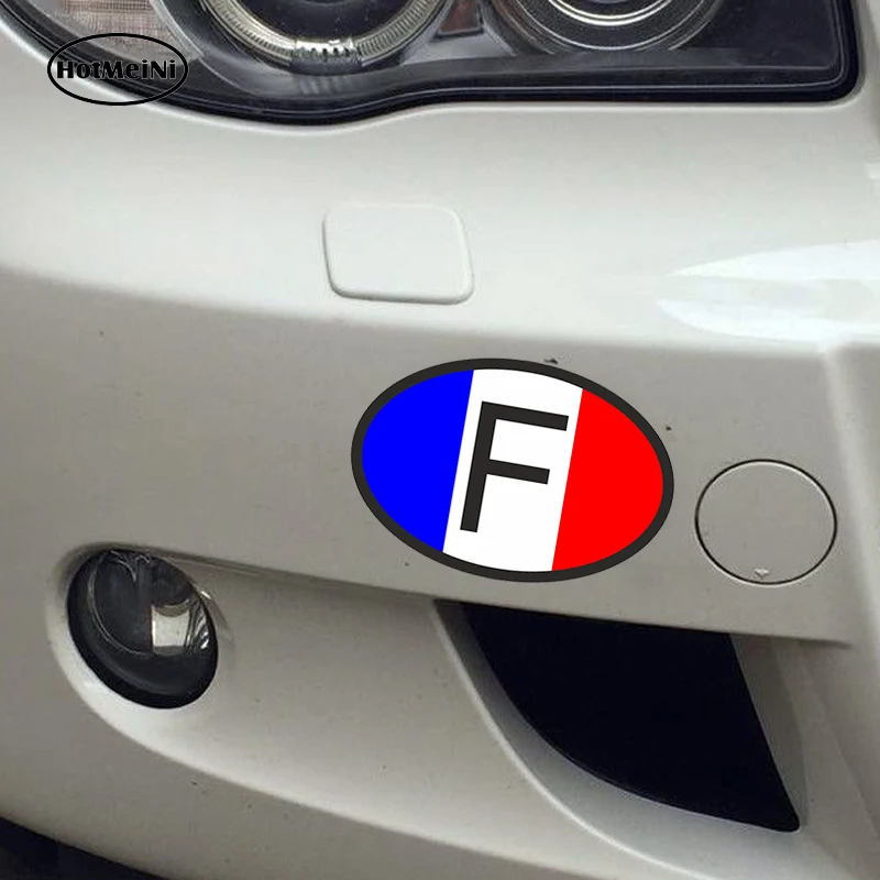 France 2 x Oval country flag code F self-adhesive stickers for cars and motorbikes