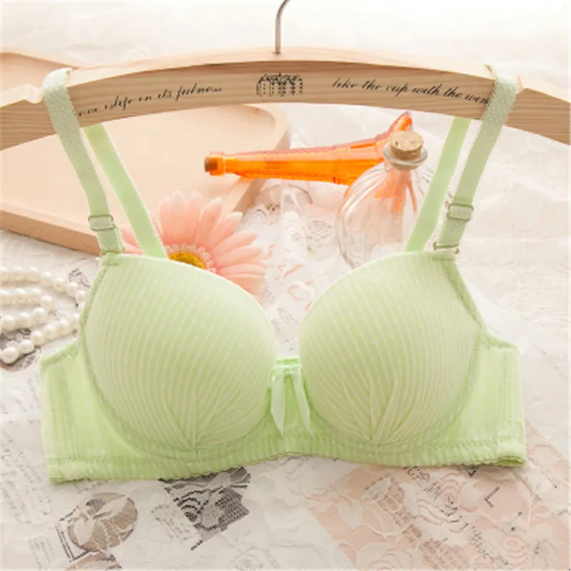 Teenage top Cotton Striped Bra briefs luxurious and noble Teen young girl bra underwear Training bra