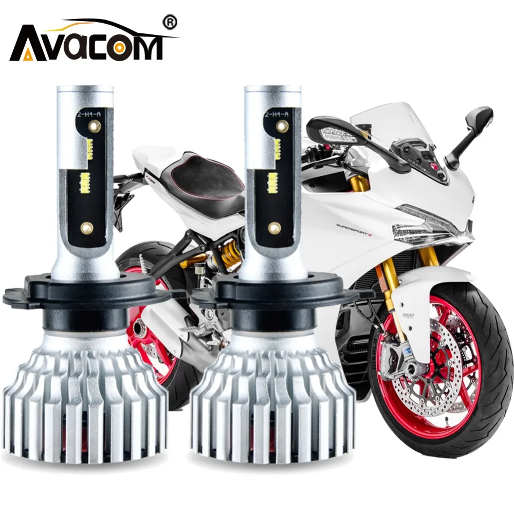 Avacom 2 шт. H4 HS1 светодио дный moto rcycle фар лампа 12 В 6500 К 16000Lm зэс чип светодио дный H7 H11 moto rbike скутер фары Phare moto