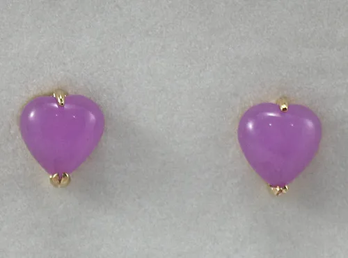 

whosale 10mm purple heart jade cute earrings 5.29