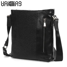 UniCalling/Высококачественная брендовая модная мужская сумка на плечо из натуральной кожи, клетчатая тисненая поверхность, мужская повседневная кожаная сумка через плечо