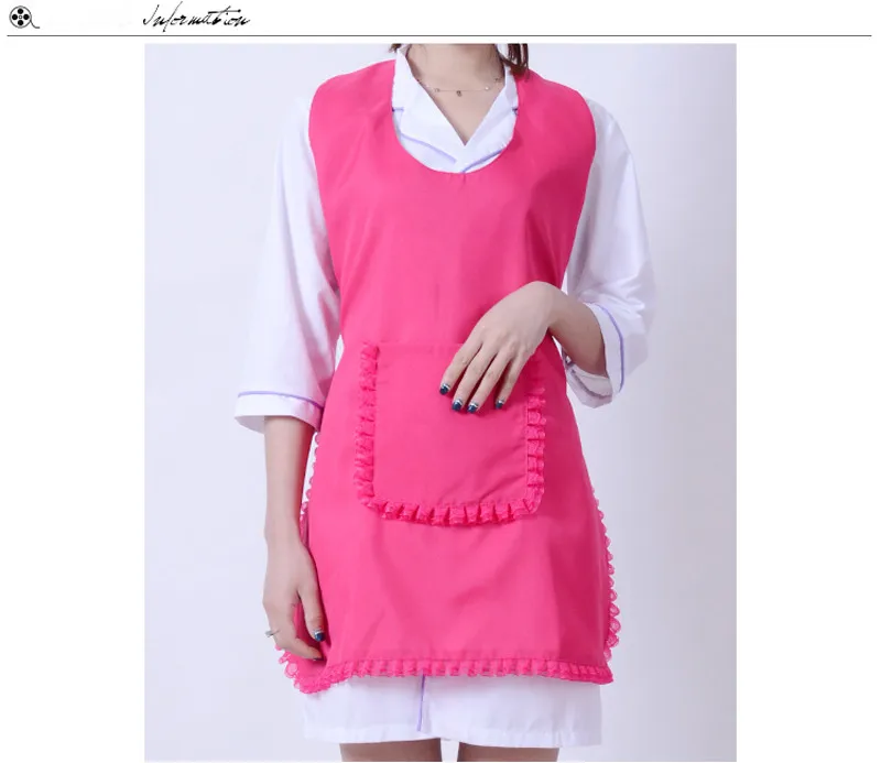 New Korean Women Apron Kitchen Cooking Work Apron Cotton Cafe Cleaning Restaurant Shoulder straps Aprons Bibs With Pockets10