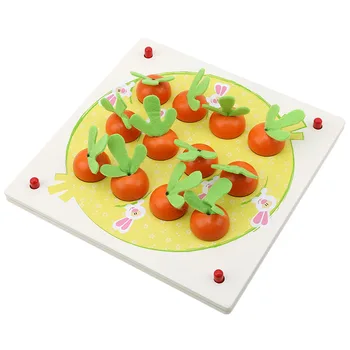 

New Wooden Puzzle Jigsaw Board Kids Early Education Pulling Radish Game Memory Board Puzzle Toys For Children