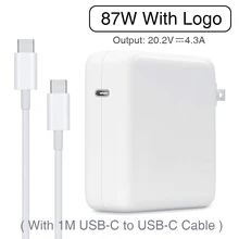 87W USB-C Power Adapter Type-C PD Charger With 1M USB-C Charging Cable For Latest Macbook pro 15-inch A1706 A1707 A1708 A1719