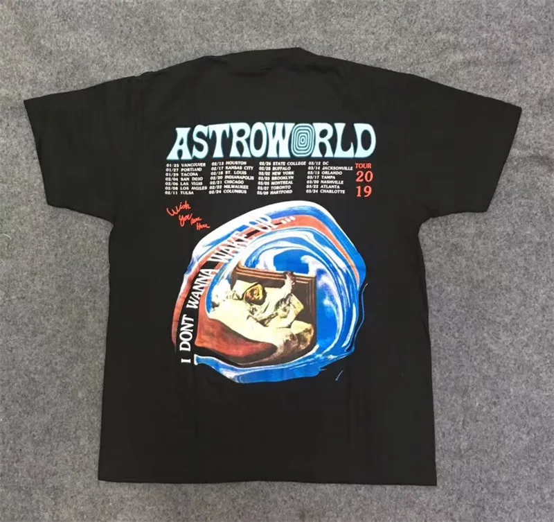 Трэвиса Скотта ASTROWORLD Festival Pop Up футболка для мужчин и женщин Топ тройник ASTROWORLD футболки