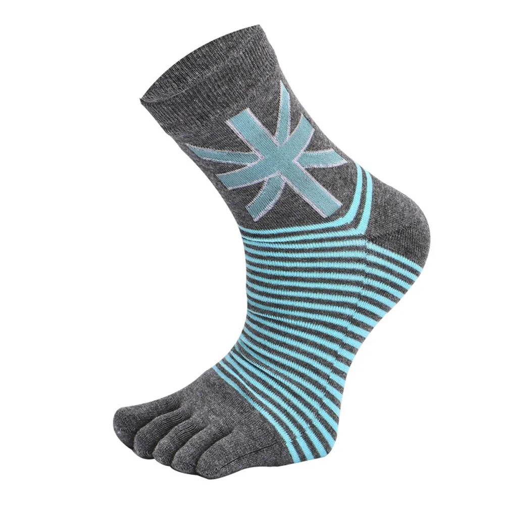 1 Pair Man Middle Tube Ankle funny Cotton Five Finger Toe Sock art