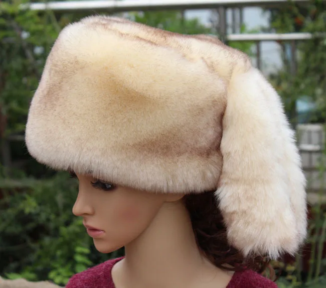Европейская и американская утолщенная теплая шапка из искусственного лисьего меха, плоская шапка из искусственного меха, шапка с хвостом, защита ушей, зимние женские шапки-бомберы