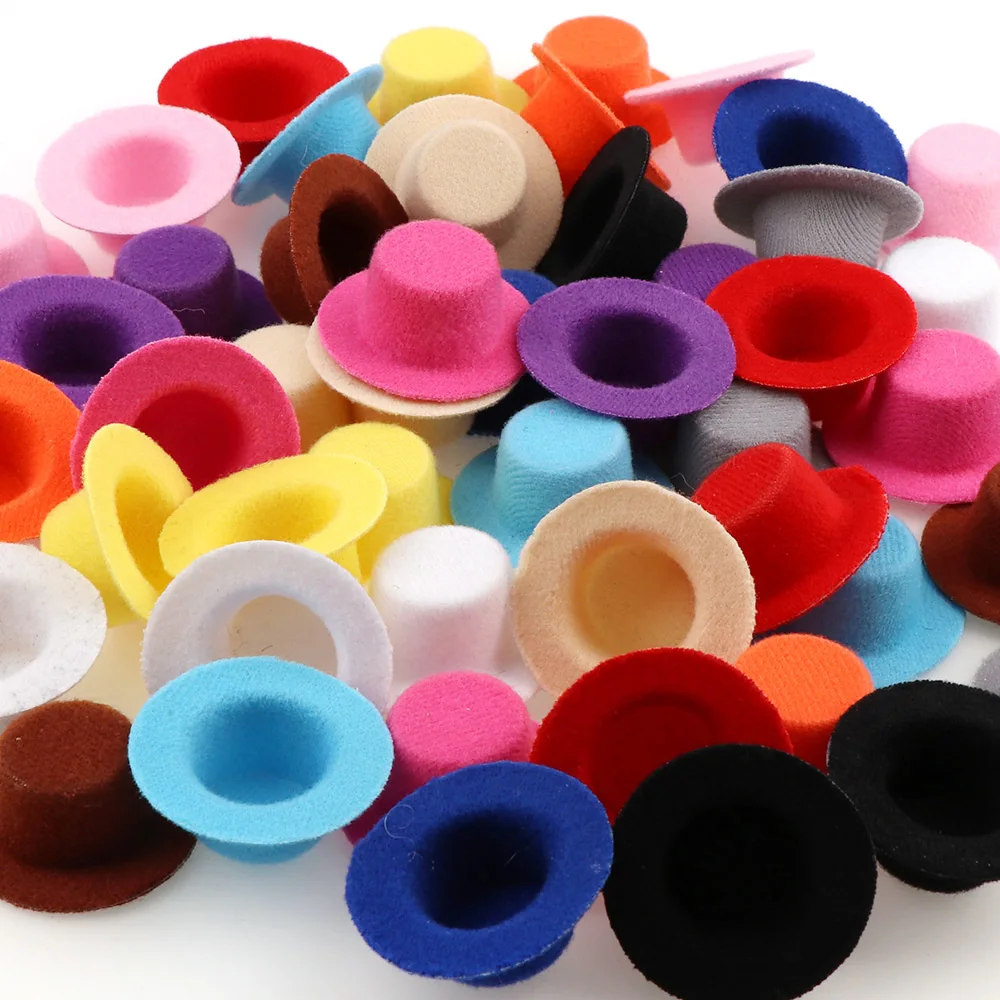 10pcs Mix Color Felt Christmas hat Balls Flocking Ball Wool Balls For Diy 15*23*3mm Garland Home Decoration Wool Ball wool felt balls wool felt accessories