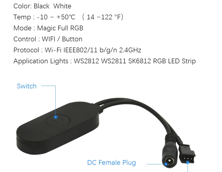 DC5-24V Wi-Fi светодиодный волшебный регулятор Пиксельная адресация Миниатюрный Wi-Fi контроллер для WS2811 LDP6803 SK6812 WS2812B Светодиодные ленты