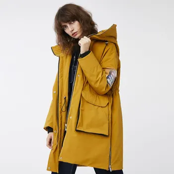 Wholesale promotion hit color uniform style hooded warm down jacket female 90% white duck down coat for cold weather wq2273 Wholesale promotion hit color uniform style hooded warm down jacket female 90% white duck down coat for cold weather wq2273