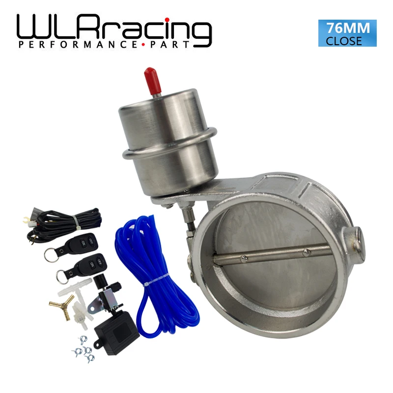 WLRING STORE Exhaust Control Valve With Vacuum Actuator Cutout 3 76mm Pipe CLOSED with ROD with