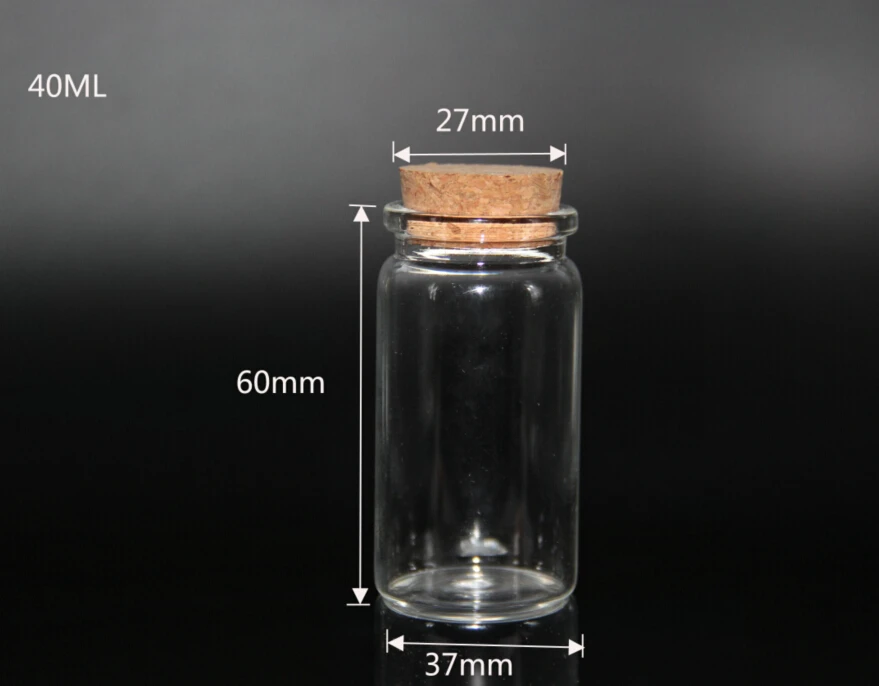 5pcs 20ml 30ml 40ml 50ml 60ml 70ml 100ml Clear Glass Bottles Vials Jars with Cork Stopper DIY Wedding Home Decor Storage Jars