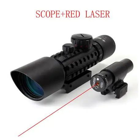 KANDAR M9 3-10x42 Tri-Rail тактический оптический прицел красный зеленый свет Mil-dot Сетка компактный прицел охотничий прицел - Цвет: Red