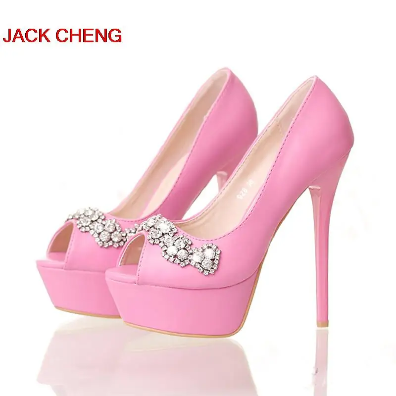 Mooie Wit Rood Roze Kleur Peep Toe Naaldhak Bruidsmeisje Schoenen Hoge  Hakken Kristal Trouwschoenen Platform Bruid Jurk Schoenen|bridesmaid  shoes|crystal wedding shoeswedding shoes - AliExpress