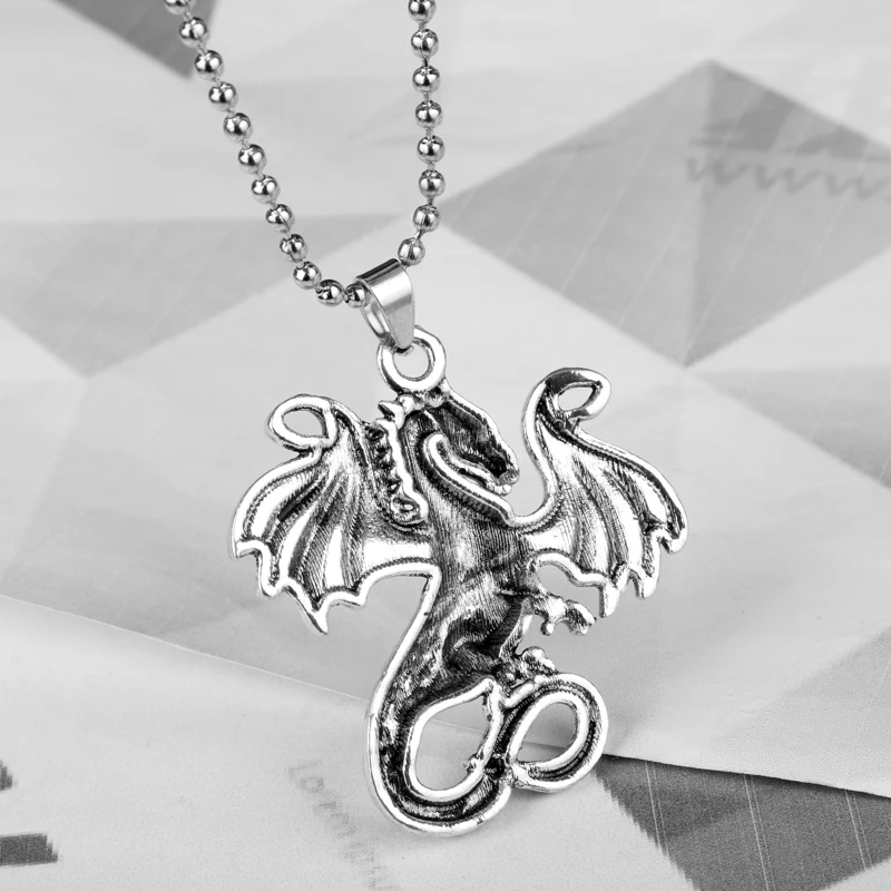 Beli Game of Thrones HANCHANG Vintage Aksesoris Perhiasan Celtics Smaug Dragon Fly N Liontin Kalung link Rantai Pesona Kalung