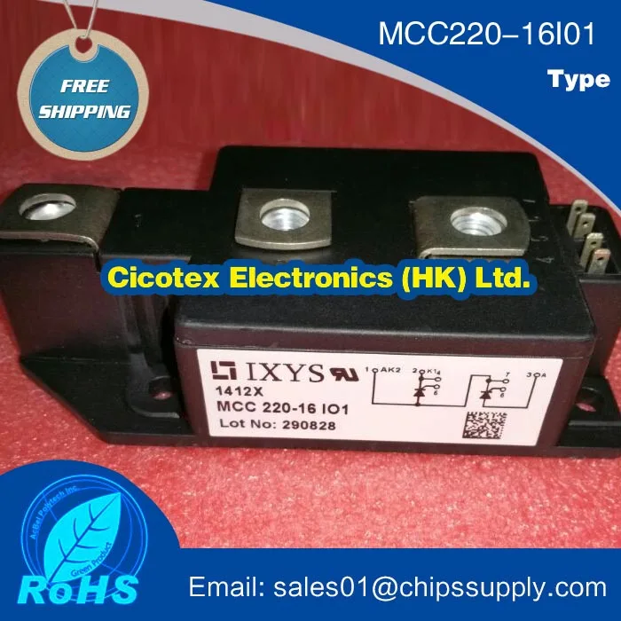 

MCC220-16IO1 MOD THYRISTOR DUAL 1600V Y2-DCB MCC220-16I01 Thyristor Modules Thyristor/Diode Module IGBT MCC22016IO1 MCC220-16I01