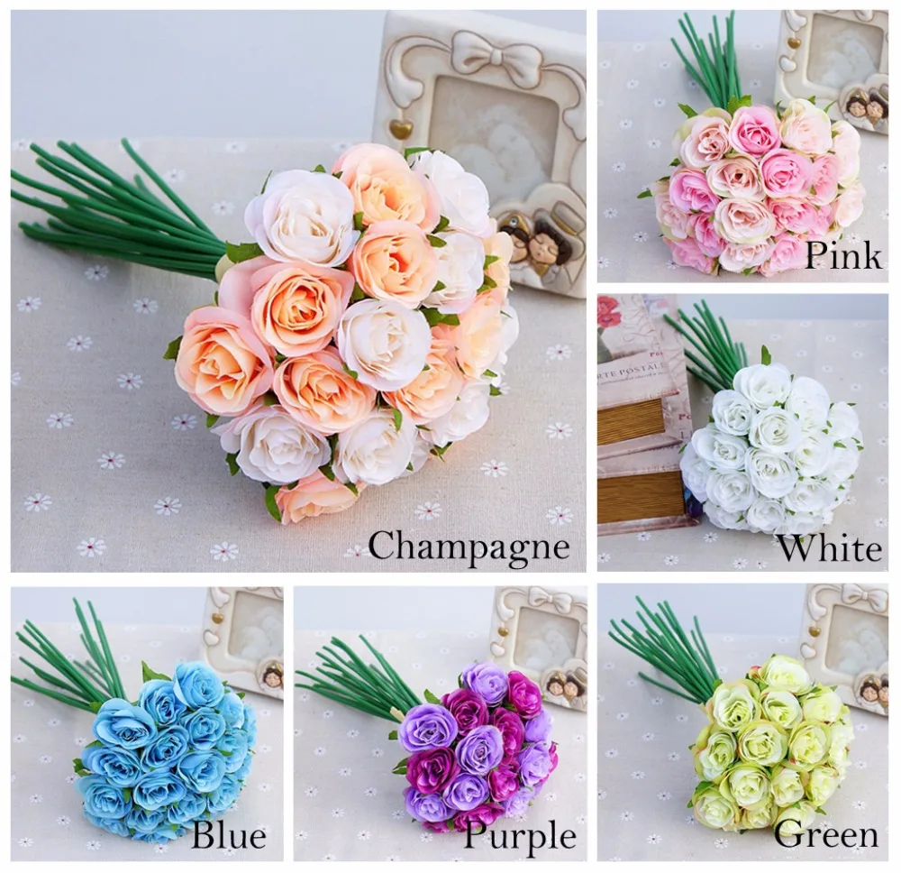 20pcs/lot Artificial Flowers Silk Rose Flowers Floral Latex Real Touch