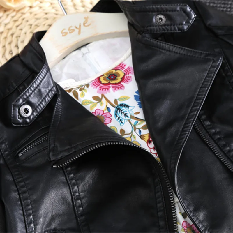 2016 Fashion Spring Autumn Baby Girls&Boys Leather Jacket Korean Children Clothes Baby Black Zipper Cardigan Coat Kids Outwear