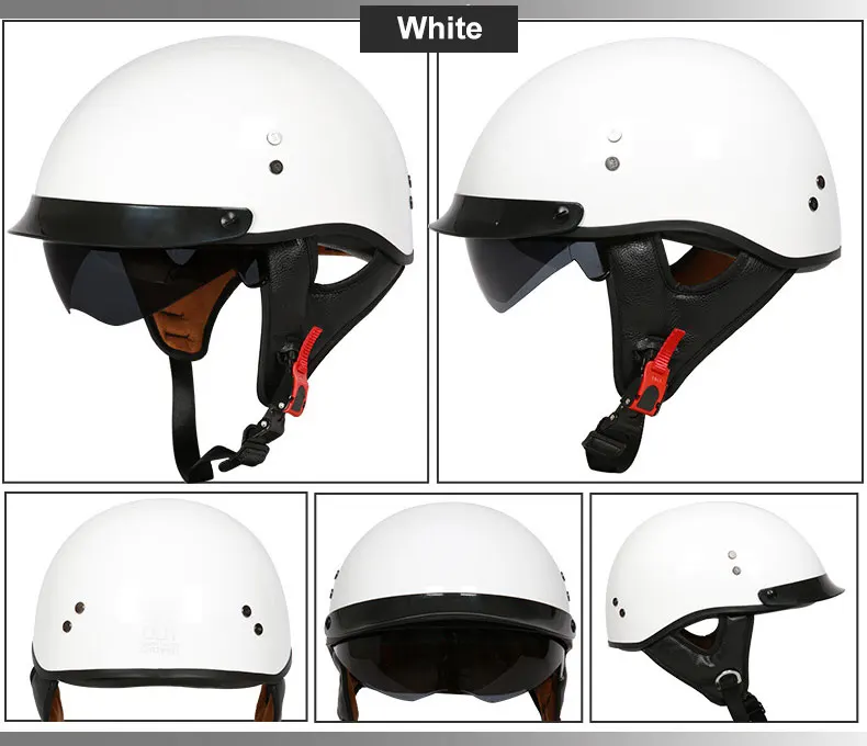 VCOROS стекловолокно стиль moto rcycle шлем, закрывающий половину лица moto rbike шлем с внутренними солнцезащитные очки vespa moto точки шлемов утвержден