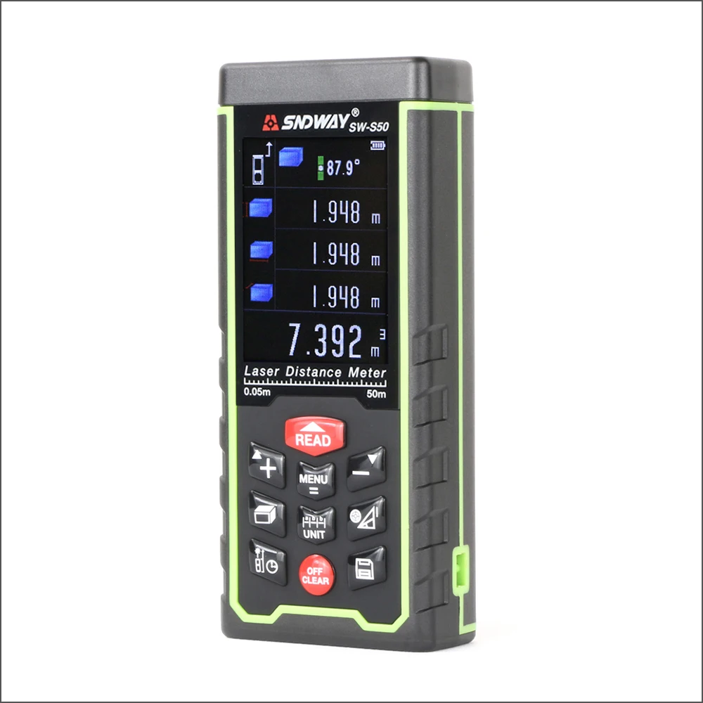 SNDWAY Range Flinder Digital Laser Distance Meter Colorful Screen Range Finder Rangefinder Laser Measure Tape SW-S50/70/100 SNDWAY Range Flinder Digital Laser Distance Meter Colorful Screen Range Finder Rangefinder Laser Measure Tape SW-S50/70/100