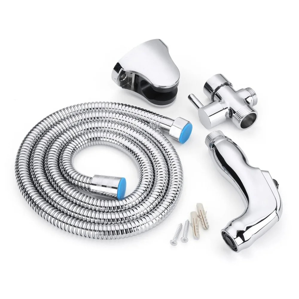 

Hand Held Bidet Shattaf Wash Toilet Shower Bathroom 7/8'' T-adapter Spray Jet Premium Stainless Steel Diaper Sprayer Shattaf
