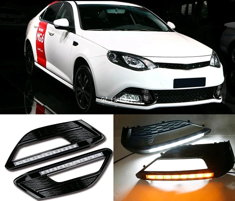 2 Pcs High Quality White Yellow LED DRL Waterproof ABS 12V Daytime Running Lights For MG