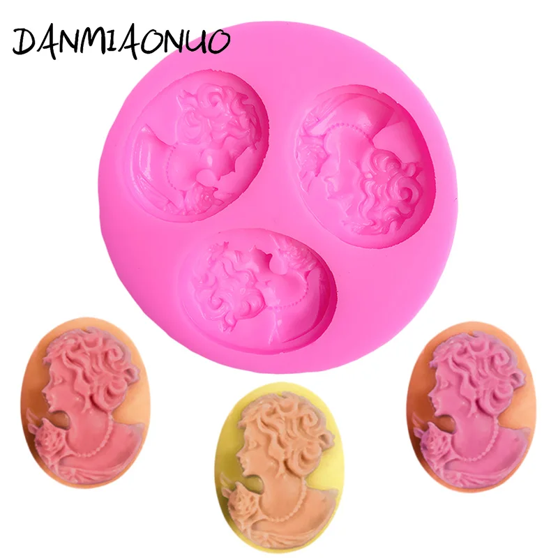 

DANMIAONUO Lovely Woman Avatar Silicone Molds Muffin Silicone Cake Mold Silikon Form For Soap Cake Decorating Tools DIY A320200