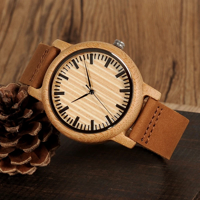 BOBO BIRD Wooden Watch Men Quartz Quartz Wristwatches Male Bamboo Masculinos relogios in Gift Box custom logo kol saati