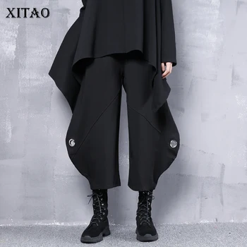 

[XITAO] New Arrival Autumn Korea Fashion Elstic Waist Loose Harem Pants Female Solid Color Casual Ankle-length Pants ZLL2045