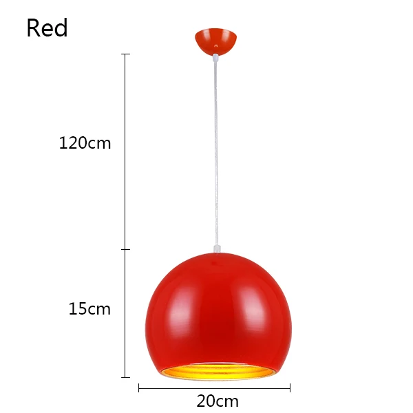 Винтажный подвесной светильник, промышленный подвесной светильник, современный подвесной светильник для кухни, столовой, алюминиевый светильник Suspendu Lamparas - Цвет корпуса: Red No Bulb