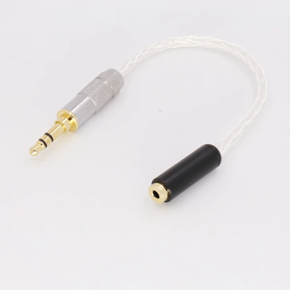 3 5mm 3 Pole Headphone to 2 5mm TRRS Balanced Female Aux Cable TRRS Audio Jack 7N Silver Plated Cable