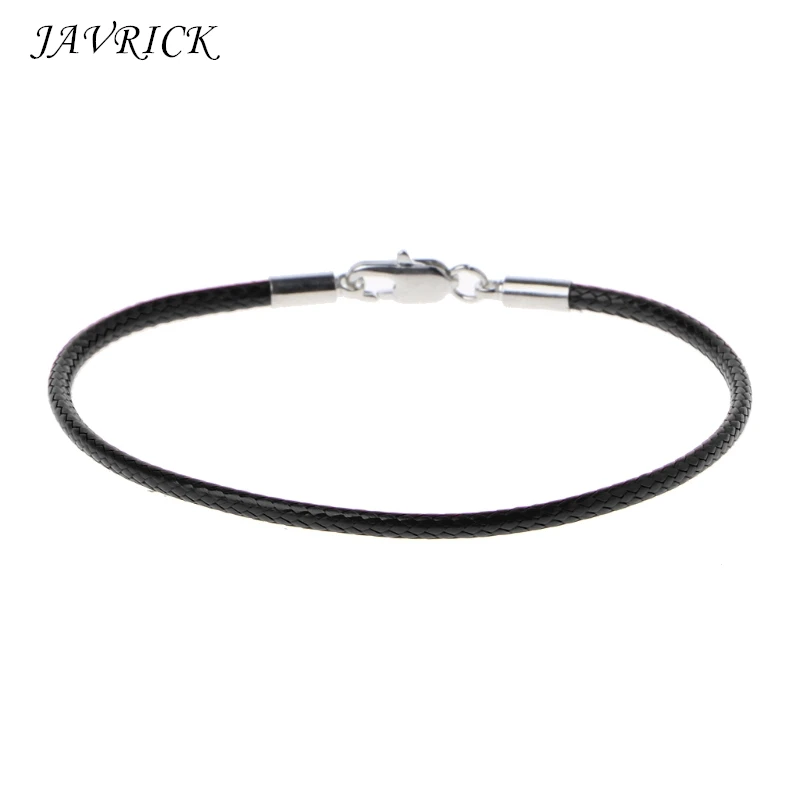 

Braided Leather Bracelet Wristband With Lobster Clasp Charm Beads DIY Jewelry