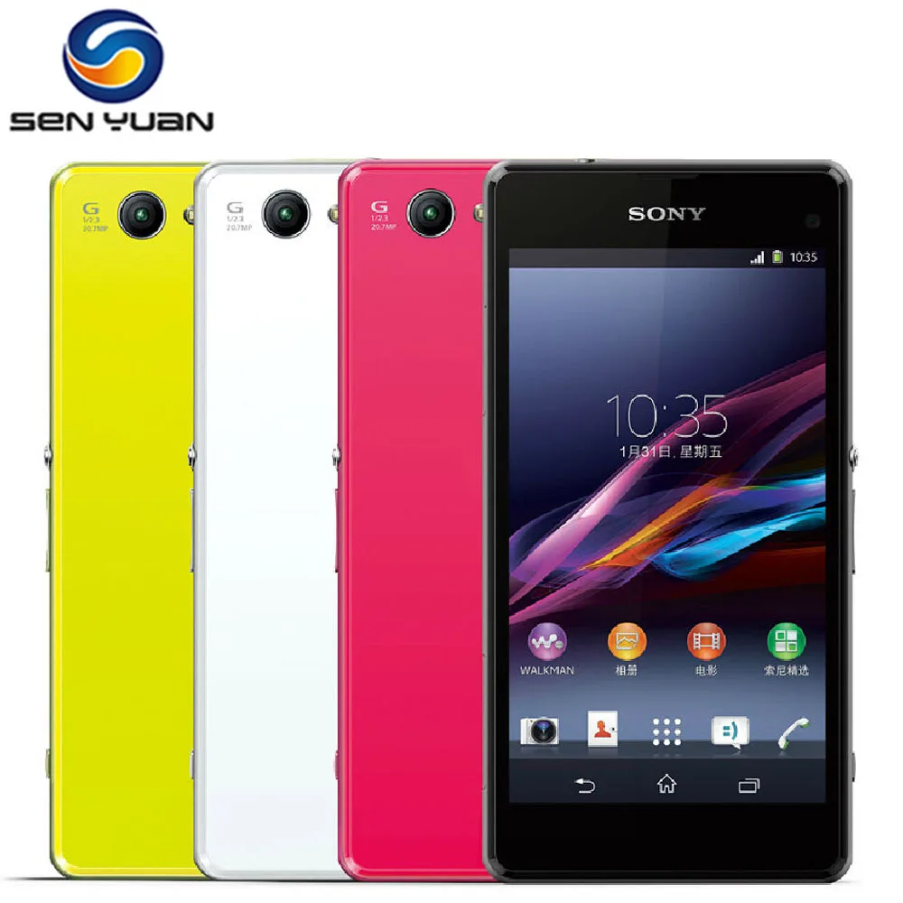 sony Xperia Z1 Compact D5503 разблокированный 3G/4G Android четырехъядерный 2 Гб ram 4," 20.7MP wifi gps 16 Гб хранения мобильного телефона