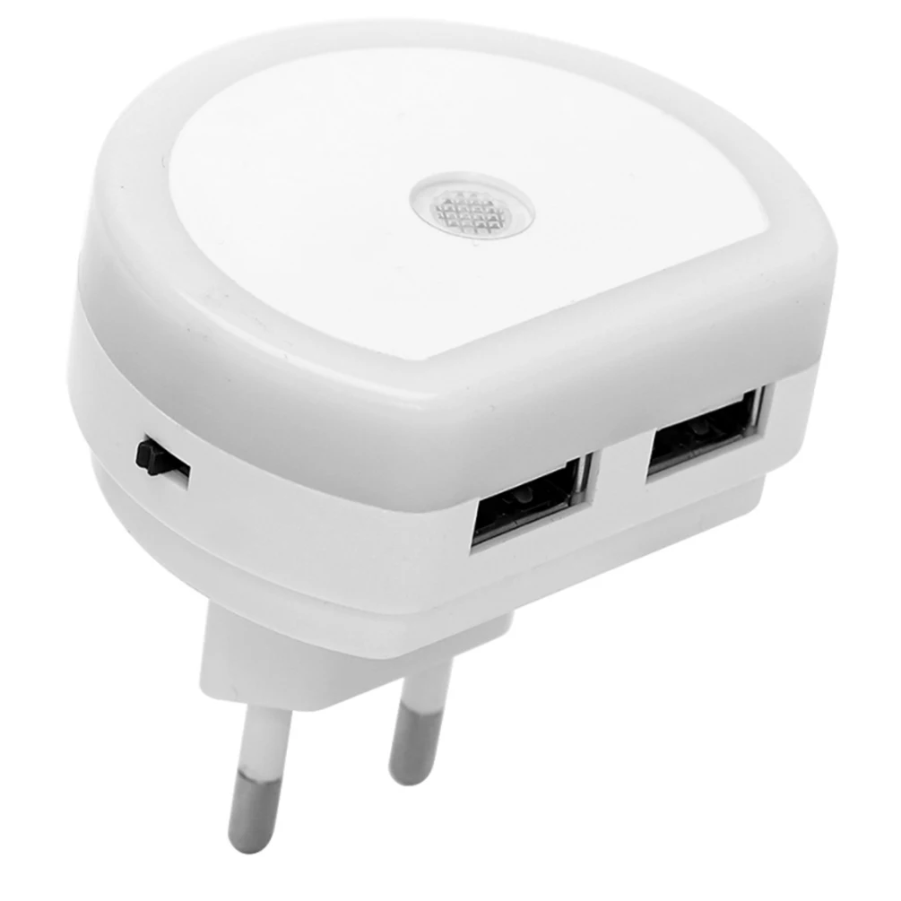 LEDGLE светодиодный ночник с двойным usb портом 5 в 1 А датчик света управление