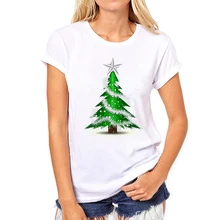 Рождественская елка, новая мода, женские футболки, короткий рукав, футболка, женская брендовая одежда, заводские магазины, могут быть настроены 48N-4
