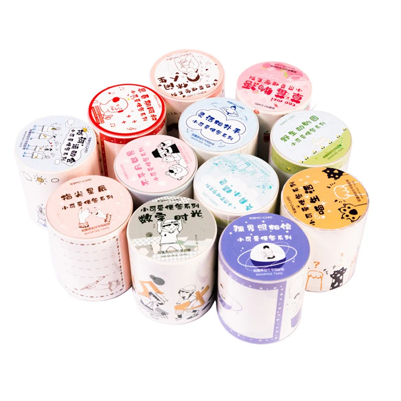 

1rolls Cute Cat Strawberry Star Sticky Memo Tape Scrapbooking Decorative Paper Tape Notepad Student Stationery