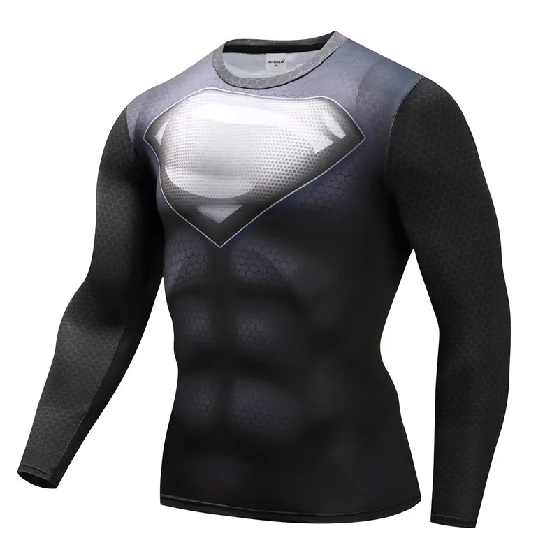Футболки с изображением супергероев, мужские компрессионные футболки, бодибилдинг, фитнес-топы, футболки, Супермен, Бэтмен, для косплея Железного человека, бренд ZOOTOP BEAR - Цвет: AF848