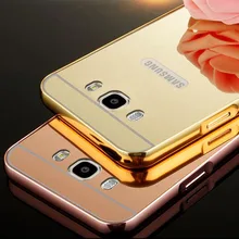 Mirror Back Cover For Samsung Galaxy J7 2016 Coque Metal Bumper For Samsung Galaxy j 7 j710 Mobile Phone Protector Back Cover