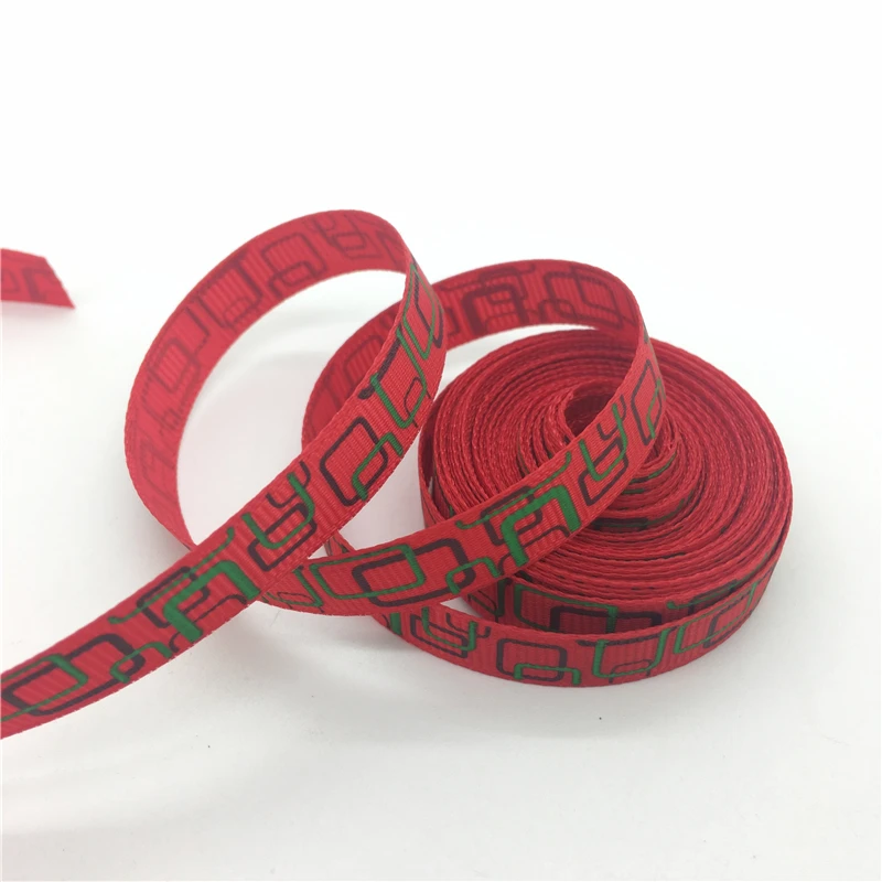 5 ярдов/партия 3/" 10 мм корсажная лента с геометрическим принтом, свадебное Рождественское украшение, сделай сам, швейное ремесло#17 - Цвет: Red