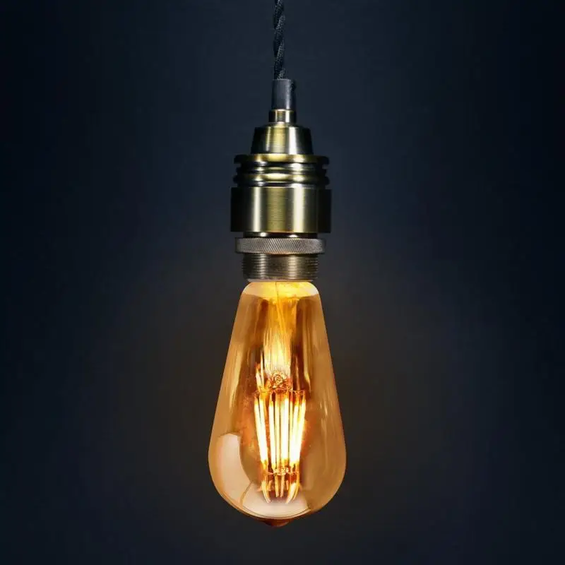 Затемнения 6 Вт ST64 Винтаж Светодиодная лампа edison Bulb B22 клетка Ретро COB Светодиодный свет лампы 220 в домашний декор висячая лампа теплый белый