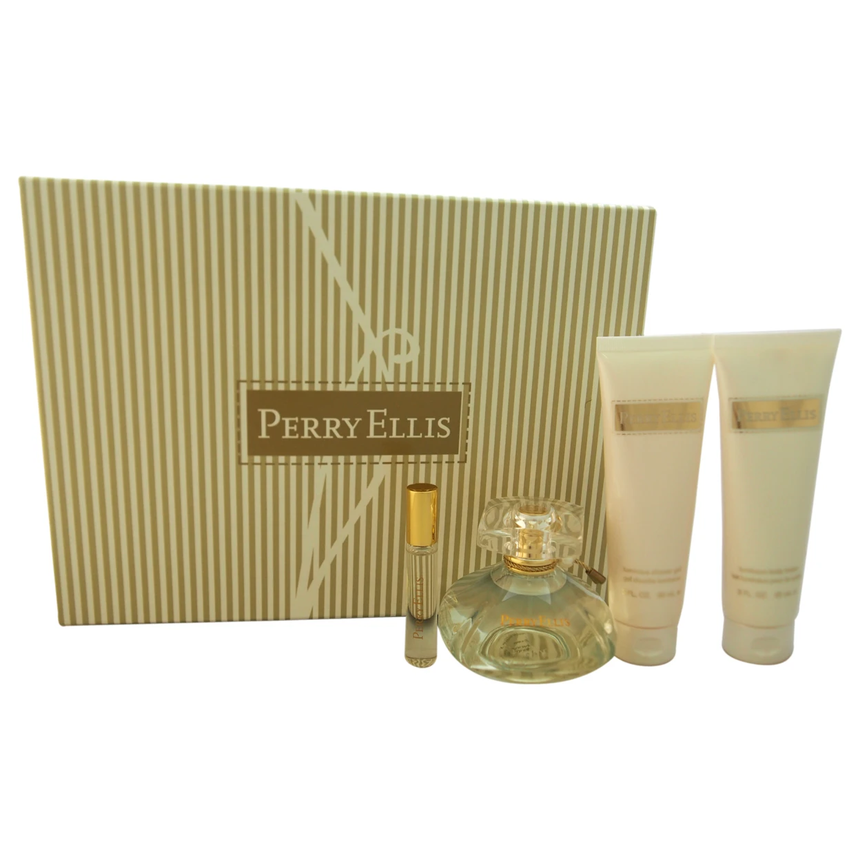 Perry Ellis by Perry Ellis for Women - 4 Pc Gift Set 3.4oz EDP Spray, 0.25oz EDP Mini Rollerball, 3oz Luminous Body Lotion, 3oz Luminous Shower Gel